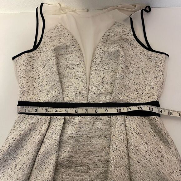 BCBGeneration Aubry Sheer V-Neck Shimmery Fit & Flare Mini Dress Size 8 - Picture 5 of 10